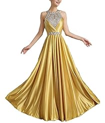 Cocktail Floor Length Backless Lace Sequined Beaded Nylon/Polyester/Satin High-Neck Club Dress/Evening Dress/Homecoming Dress/Bridesmaid Dress/Prom Dress/Wedding Party Dress  With a Sash 