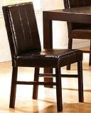 Riverlea Rectangle Brown Leather Parson Chair (Set of 2)