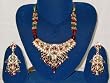 Anniversary Gift- Gold Plated Kundan and Ruby Emerald Colored Beads Bollywood Designer Jewellery!! Free Shipping