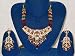 Anniversary Gift- Gold Plated Kundan and Ruby Emerald Colored Beads Bollywood Designer Jewellery!! Free Shipping