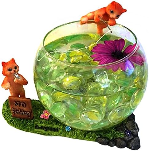 AquaGlobez Decorative Glass Bowl Centerpiece Glass Handmade Decorative Cats, 4" W x 3" H