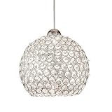WAC Lighting QP335CLBN Roxy One Light Pendant, Brushed Nickel Finish with Clear Glass