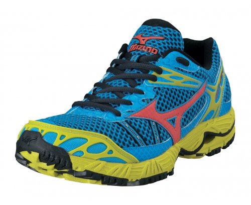 MIZUNO Wave Ascend 7 Damen Trail Laufschuhe, Blau/Gelb, 39