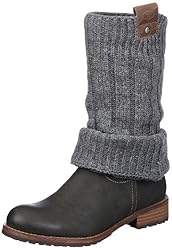 Tom Tailor Montreal mid boot 515150037084, Damen Stiefel, Grau (dark grey 84), EU 36