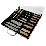 Pradel Excellence KN2009-11 Valise de 5 Couteaux de Cuisine + 6 Steaks avec Manche Bamboupar Pradel Excellence