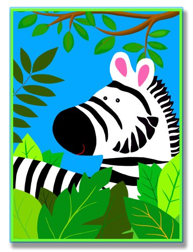 The Kids Room It's A Jungle Out There Wall Plaque, Zebra