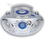 Naxa NX-207 Silver CD Cassette Player Tape Recorder AM FM Radio Boombox