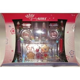 Girls Make Up Set with Glitter Gloss Lip Palette and Nail Colours