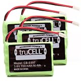 4-Pack Premium High Capacity truCell Replacement Cordless Phone Battery for Vtech , AT&T , Lucent 89-0099-00-00 / 8913230000 / 80-5848-00-00 / E597 / E5947B and More!