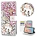 STENES Bling Wallet Case Compatible with Samsung Galaxy S10 - STYLISH - 3D Handmade Crystal Elephant Butterfly Flower Magnetic Wallet Design Leather Cover Case - Pink