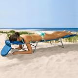BrylaneHome 3-In-1 Beach Chaise Lounge (BLUE,0)