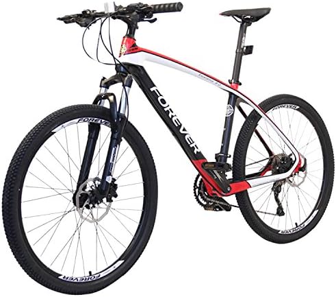ASVOGUE Men's 26 Inch 30 Speed Dual Full Suspension Carbon Fiber Mountain Bike