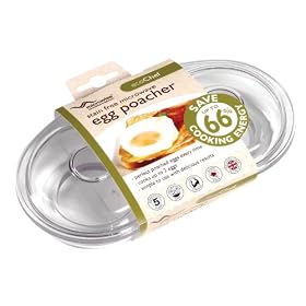 Microwise ecoChef 2 egg poacher - stain free - transparent & virtually unbreakable