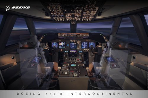 747-8 Flight Deck Poster