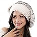 URSFUR Winter Women's Rex Rabbit Beret Hats with Flower