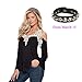 Wensltd Clearance! Women Sexy Lace Splice Shirt Baring Shoulder Top (L, Black)