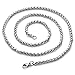 Zysta 3mm Wide 20Inch Silver Necklace Wheat Chain Replacement 316L Stainless Steel Link Cable Rope Lobster Clasp for Men Women