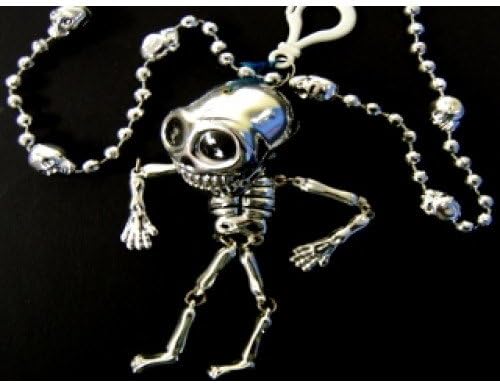 Chattering Skeleton Bead Strand - 33 Inches - Silver Beads for Halloween