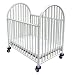 LA Baby Compact Arched Folding Metal Crib, White