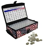 50 State Quarter Coin Collection Box Round Tube USA