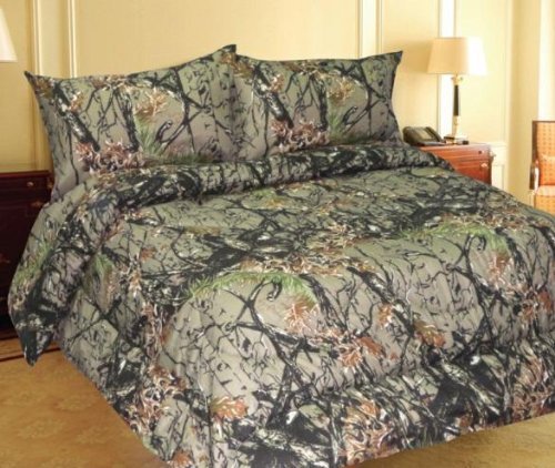 Woodland Camo 7 Piece Comforter,sheet, and Pillowcase Set - King-