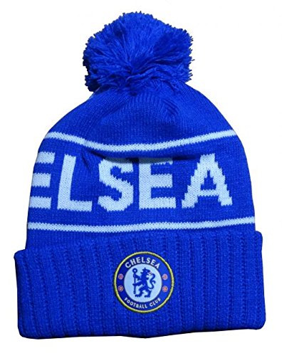CHELSEA SOCCER CLUB OFFICIAL CUFFED POM POM BEANIE HAT