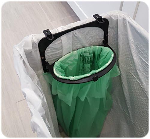 The Ultimate Compost Bin Alternative &amp; Compostable Bags, For Kitchen Organic Waste Collection, By Hoop Compost (Black)