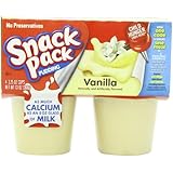 Snack Pack Pudding, Vanilla, 4 Count (Pack of 12)