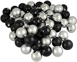 Review CMI  / Club Pack of 60 Black & Silver Shatterproof Christmas Ball Ornaments 2.5