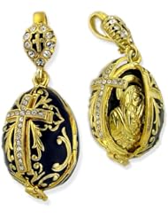 Locket Egg Pendant Virgin Mary Christ Silver Gold Plated Madonna & Child Icon Pendant Egg
