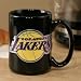 Los Angeles Lakers Black 15oz. Pewter Logo Ceramic Mug