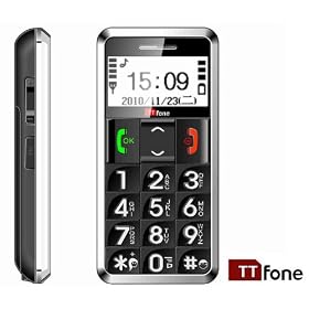 TTfone TT099 Senior Basic Mobile Phone with Crystal White Large easy to read Display, Big Buttons, Torch, FM Radio and SOS Emergency Button