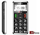 TTfone TT099 Senior Basic Mobile Phone with Crystal White Large easy to read Display, Big Buttons, Torch, FM Radio and SOS Emergency Button
