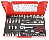 Produkt-Bild: KS Tools 917.4052 0,6 cm (0,25 Zoll)+1,3 cm (0,5 Zoll) STECKNUSS-SATZ 52tlg.