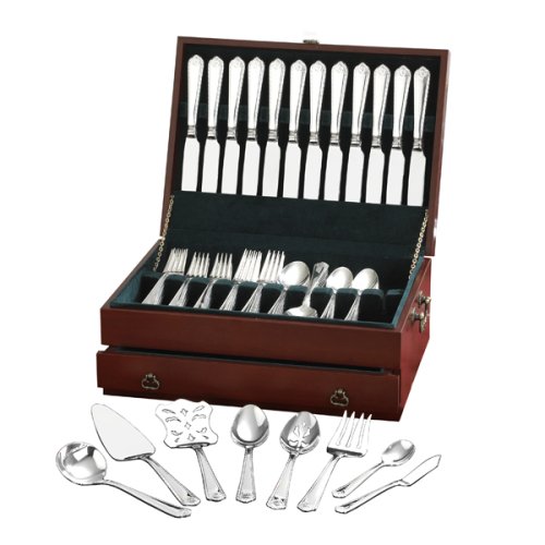 Wallace 80 Piece Silverplated French Shell Flatware Set Service for 12