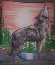 Brisco 50" x 60" All-Season Fleece Throw Blanket - Wildlife - Howling Wolf