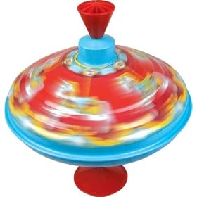 Traditional Tin Plate Spinning Top Fair Carousel Toy