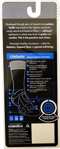 LifeSocks BasePlus Everyday, Merino Socks with Seacell Active, Black, Extra Large