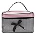 Creazy Square Bow Stripe Cosmetic Bag (Black)