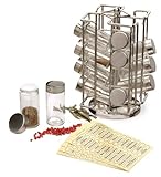RSVP International 16 Bottle Stainless Steel Revolving Spice Rack