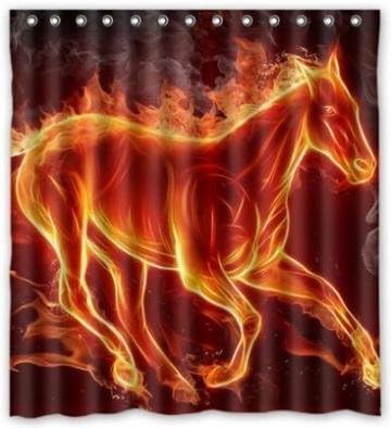Fire Horse Pattern 60" x 72" Waterproof Polyester Shower Curtain for Bathroom