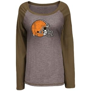 NFL Cleveland Browns Women's Sport Princess III Jersey, Brown Melange, Large