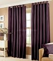 Aubergine Purple FIJI Faux Silk Eyelet Lined Curtains 90 x 90