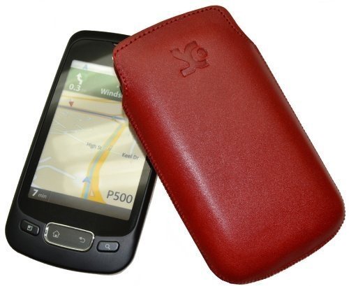Suncase Ledertasche f&uuml;r LG P500 Optimus One rot Preisvergleich