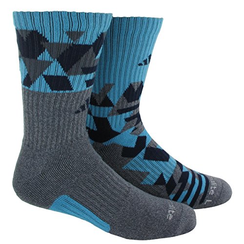 adidas Men's Energy Camo 2-Pack Crew Socks, Onix-Light Onix Marl/Bright Cyan/Collegiate Navy, Large