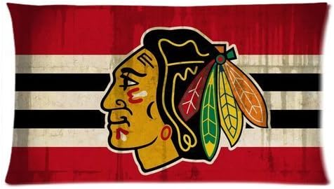 NHL Chicago Blackhawks Hockey Custom Home Bedding Pillow Case Rectangle Pillow Cases Covers Standard Size 20"x36" One Side-02