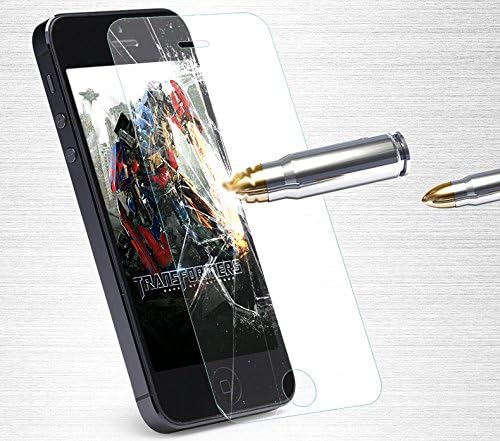 tempered glass screen protector iphone 5, 5s, 0.3mm : Super Hardness, Hd Screen, Explosion Proof, Smudge Proof, Eye Protection, Slim Design.