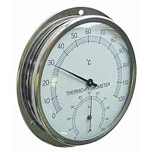 Reed TH600 Stainless Steel Dial Thermo-Hygrometer, 5" Dial, 0 to 120 Degrees C