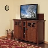 Bungalow TV Lift Cabinet in Mission Chestnut