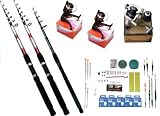 Angelset 3 Angelruten 3 Angelrollen Schnur 106 tlg. Angelzubeh�r